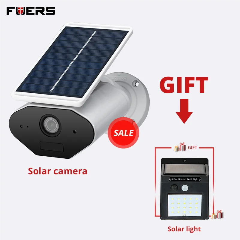 FUERS 960P HD Солнечная Панель зарядное устройство аккумулятор беспроводная камера WiFi