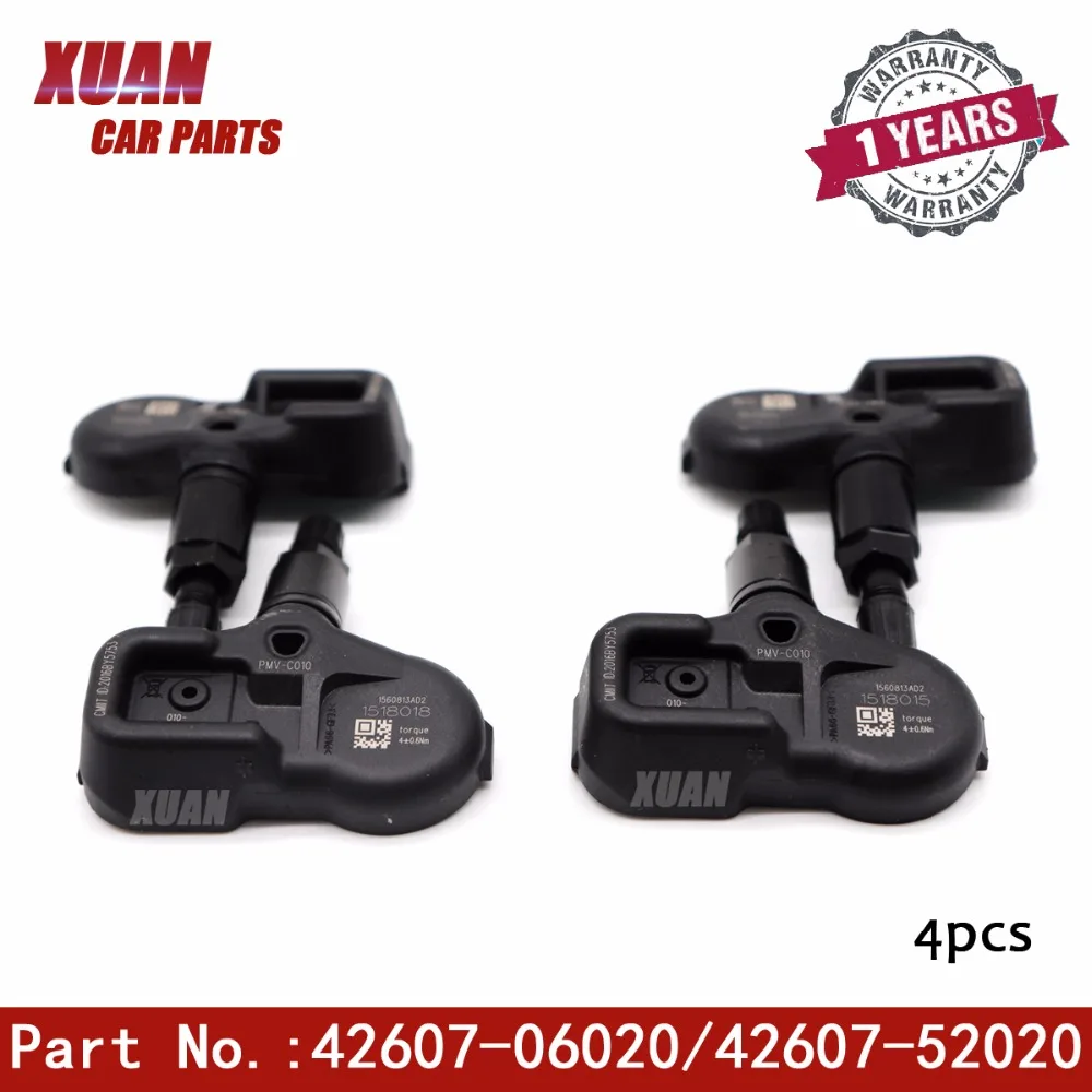 

42607-06020 4PCS Tire Pressure Monitor Sensor TPMS For Lexus IS200t IS250 IS300 IS350 ES300h ES350 NX200t NX300h GS F RC