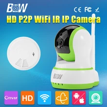 BW Wireless Wifi Dome IP Camera HD 720P Security 3.6mm Endoscope CCTV + Smoke Detector Onvif Home/Elder/Baby/Pet Care Monitor