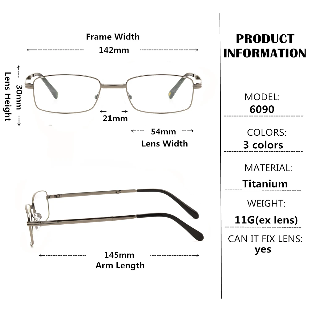 Складные чистые титановые очки для чтения, мужские очки с кристаллами, Золотые очки, оправы для мужчин