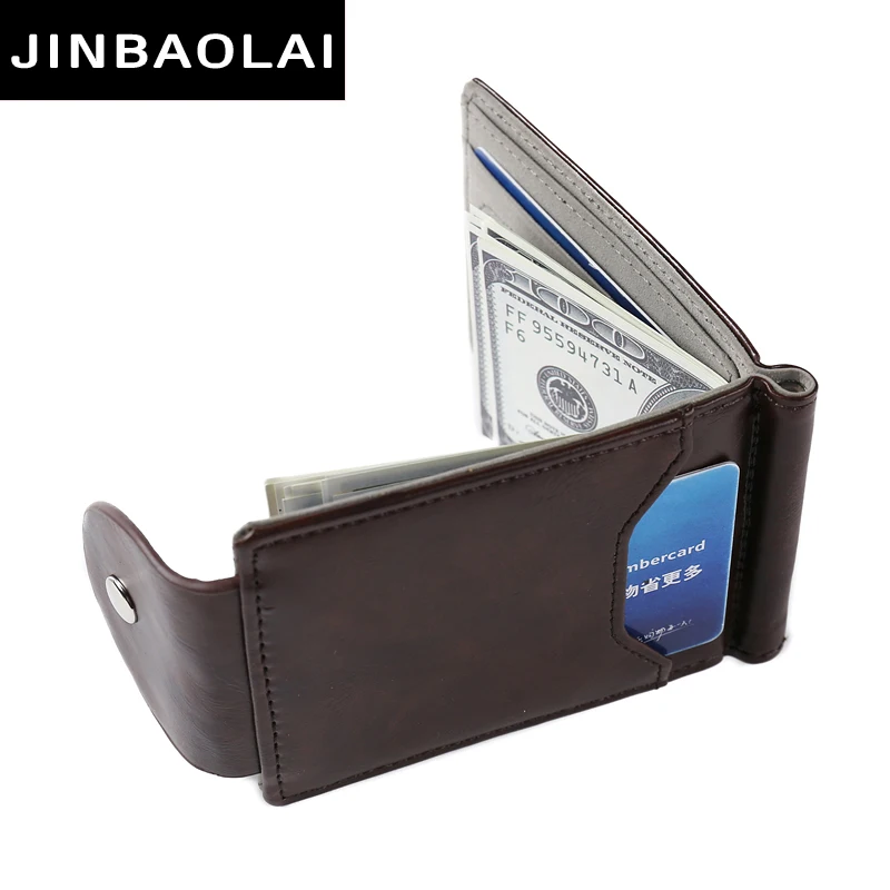 

PU Leather Men Money Clip Wallet Solid Male Purses With Designer Men Money Clip Wallet Solid Mini Clip Cash Holder Card Cases