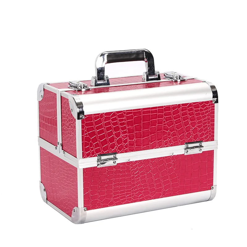 

Women's new metal cosmetic case Multi-layer makeup storage bag Travel essential makeup bag
