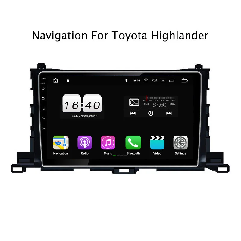 Best 10.1Inch PX30 Android 9.0 Car DVD Multimedia Player For Toyota Highlander 2015-2018 GPS Navigation Radio Stereo Audio 2