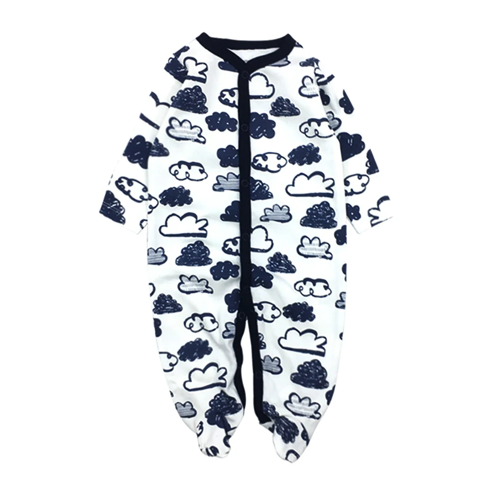 Winter Soft and Comfortable Baby Clothes 100% cotton Black Stripped Baby Sleepwear Climb Clothing Footies