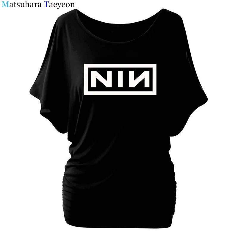 

2018 Women T Shirt Nine Inch Nails Rock Band Summer Women T Shirt Printed Casual o-neck Batwing Sleeve Fans Top Tee Female Tops