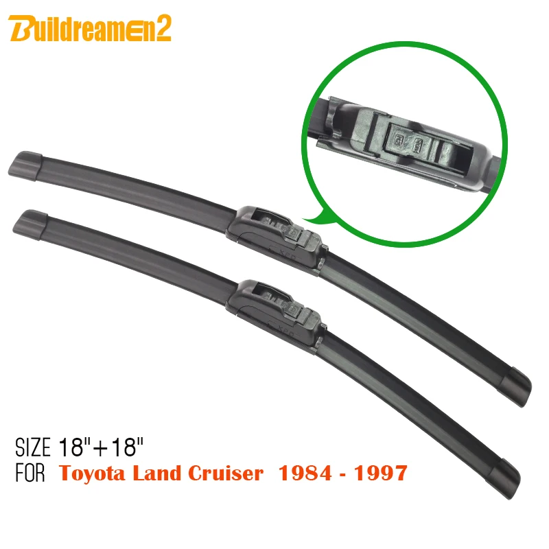 

Buildreamen2 1Pair Car Soft Rubber Bracketless Windshield Wiper Windscreen Wiper Blade For Toyota Land Cruiser 1984-1997