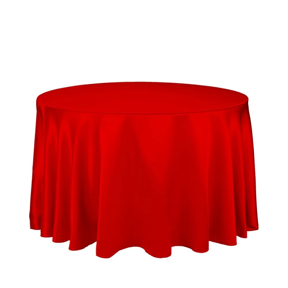 

10Pcs Red 120" Round Elegant Satin Tablecloths Table Decoration For Wedding Party Banquet Free Shipping