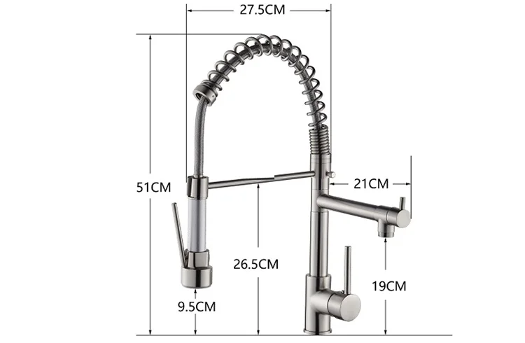 OUYASHI кухонный кран светодиодный свет смеситель для раковины кран pull down dual spouts 2 выхода холодной и горячей бортике с одной ручкой