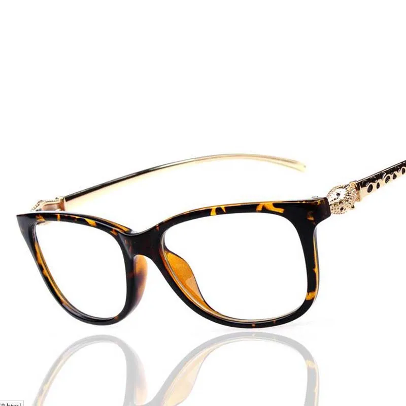 Fashion Brand Women Eyeglasses Exquisite Metal Leopard Head Optical armacao de oculos de grau femininos Glasses