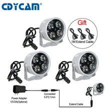 3 шт./пакет CCTV светодиодный S 4 Массив ИК светодиодный осветитель Светильник ИК Инфракрасная Водонепроницаемая Ночное видение CCTV заполняющий светильник для IP CCTV камера Камера 12V2A