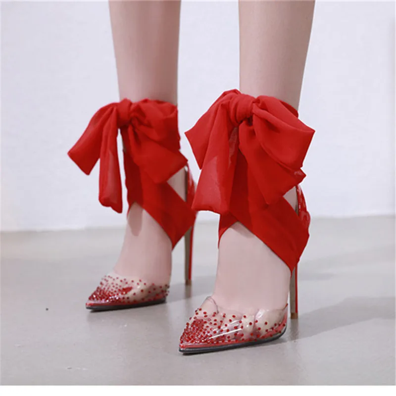 Женские летние туфли на высоком каблуке в Корейском стиле; роскошные дизайнерские свадебные пикантные Клубные женские туфли