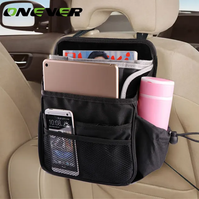 Onever Car Seat Back Organizer Multi Pocket Drinks Phone Tablet Magazine Storage Bag Backseat