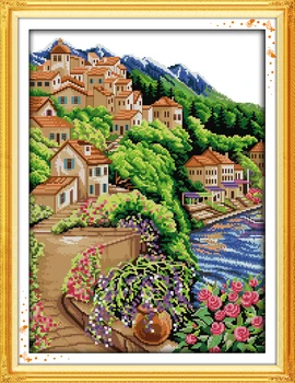 

Near sea and hill,counted printed on fabric DMC 14CT 11CT Cross Stitch kits,embroidery needlework Sets,Home Decor