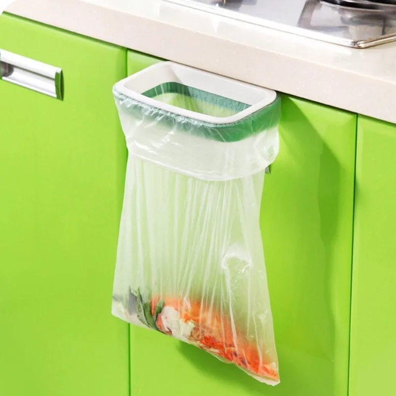 Для двери кухонного шкафа сзади Стиль Крюк Тип Мини кронштейн мусорный мешок для мусора стеллаж для хранения