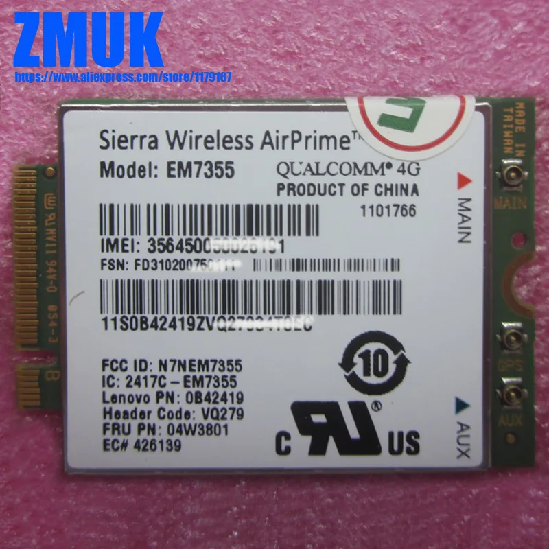 

Карта EM7355 Gobi5000 LTE/EVDO/HSPA + 42mbps NGFF для Lenovo Thinkpad X240 T431s T440 T440s T440p T540P W540 Series,FRU 04W3801
