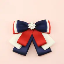 Элегантная мужская и женская рубашка с воротником для свадебной вечеринки, галстук-бабочка, повседневный жемчуг со стразами, Униформа, Офисная ленточка с бантиками