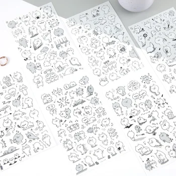 

Cute Superman rabbit black white Diary Label Stickers Pack Decorative Mobile Stickers Scrapbooking DIY Sticker Escolar Papelaria