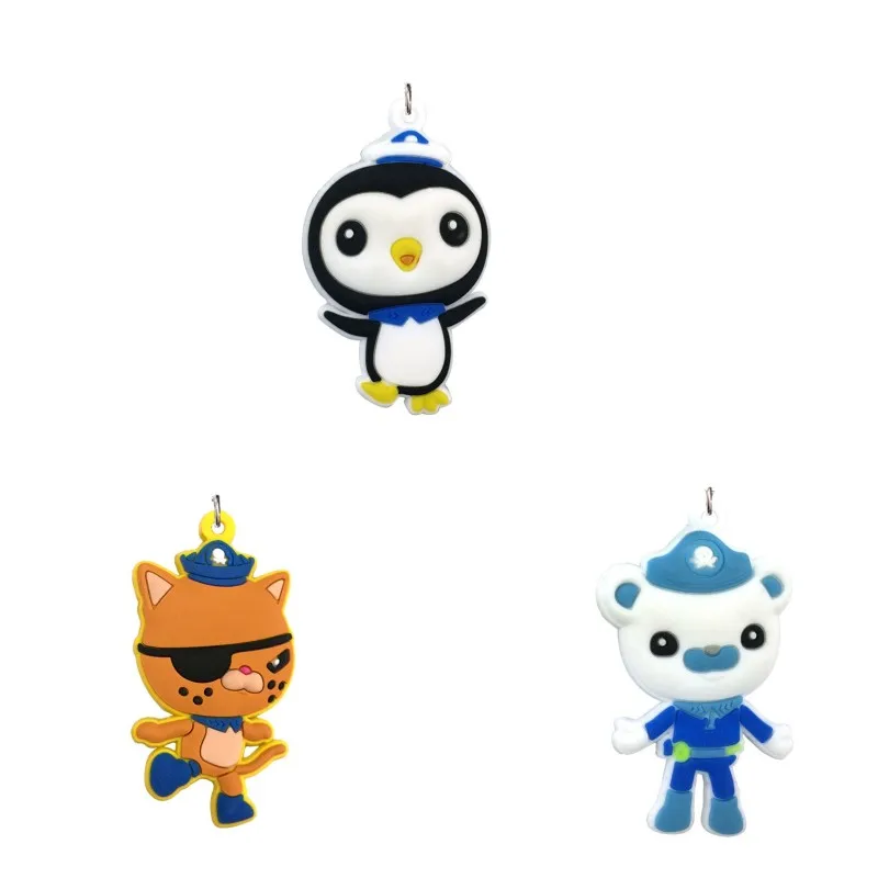 

3pcs/set The Octonauts Cartoon Figure Soft PVC Pendant Charms Fit for Key Chain Necklace Kid Gift Party Favors for Christmas