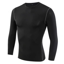 Copiro зима плюс бархат беговые футболки для мужчин Спорт фитнесс тренировка Футболка с длинным рукавом усиленное сжатие одежда