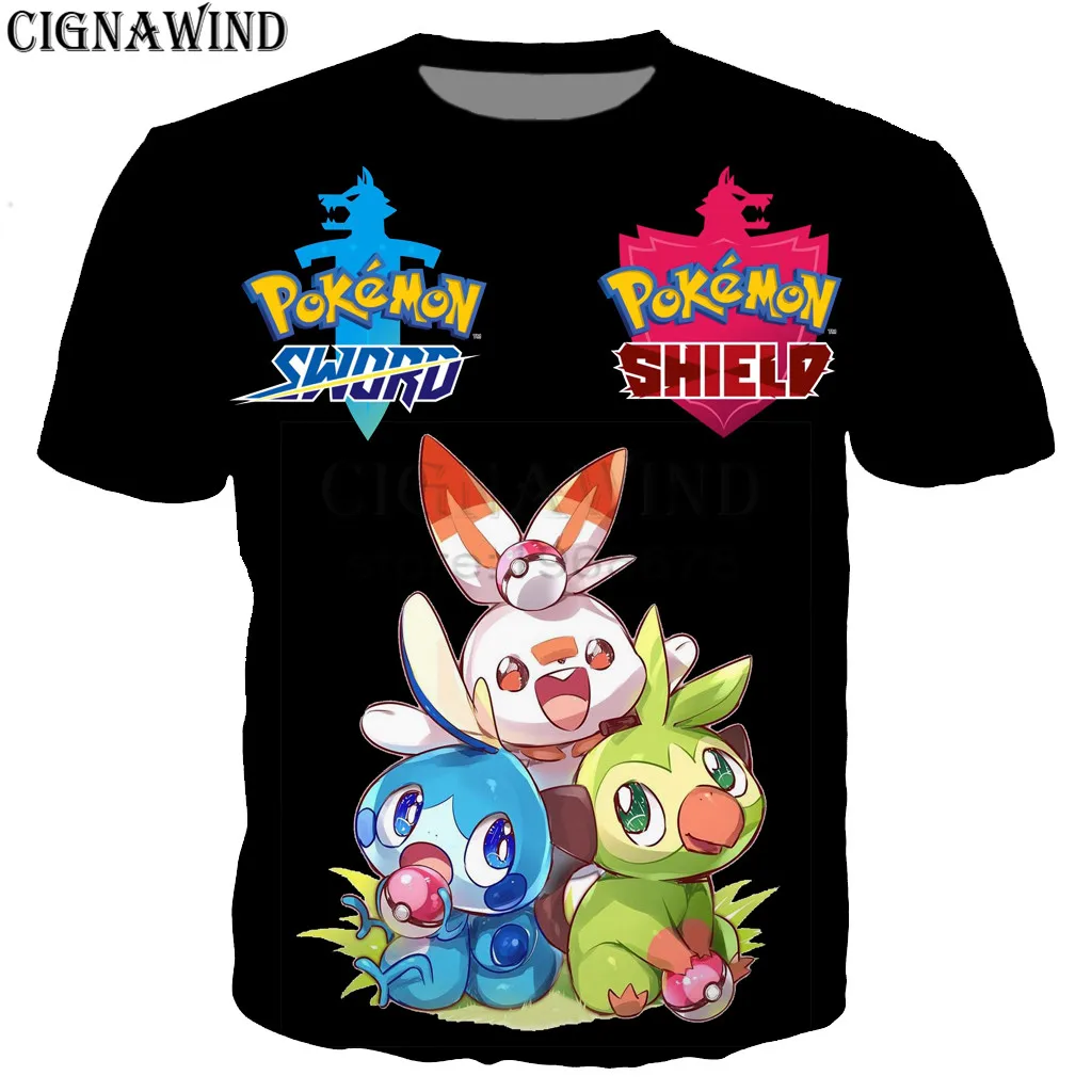 New funny t shirts men/women anime game pokemon sword and shield 3D printed t-shirt casual Harajuku style tshirt streetwear tops