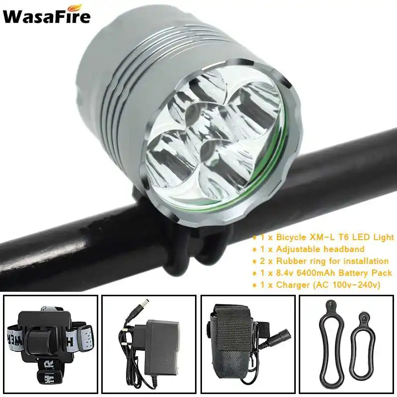 WasaFire 6000lm 5 * XM-L T6 светильник онарь фонари s светодиодный ная лампа налобный фонарь