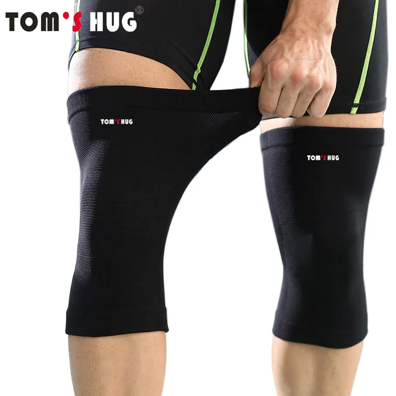 

1 Pcs Sports Knee Support Protector Pad Tom's Hug Brand Kneepad Prevent Arthritis Injury High Elastic Knee Guard Keep Warm Black