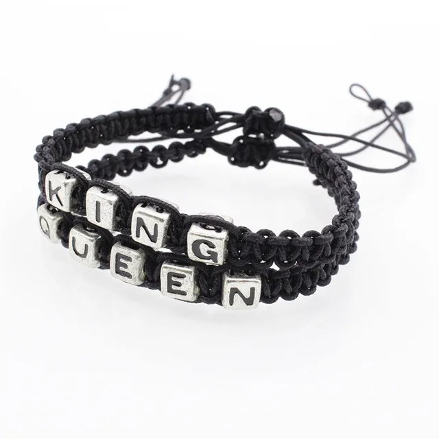 Aliexpress 2pcs Handmade Adjule Bracelets 2pcs Handmade Adjule Bracelets Engraved Letters King And Queen His Hers Charm Bracelet Bangle Gift