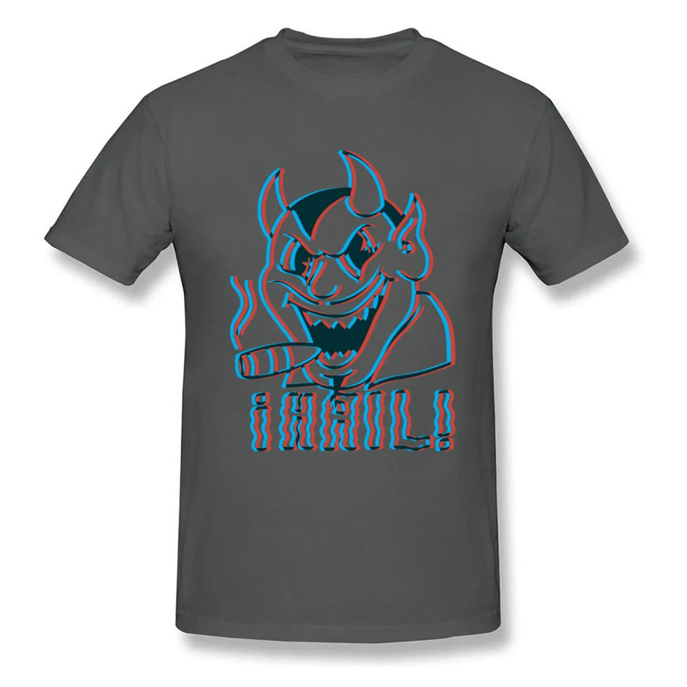 Hail Satan Vintage Stereoscope Tshirts Family Short Sleeve Normal All Cotton Round Neck Men T Shirt Tshirts Summer/Autumn Hail Satan Vintage Stereoscope carbon