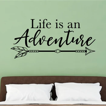 

NEW Life Is An Adventure Quote Arrow Wall Decals Home Decor For Kids Room Living Room Wall Art Decal Wallstickers
