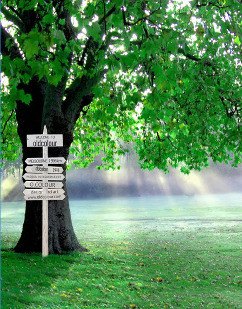 

5x7ft Tree Grass Lawn Photography Backdrops Photo Props Studio Background