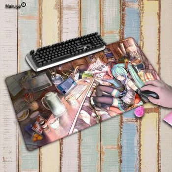 

Mairuige Hatsune Anime girl Super large 90x40/70x30/60x30cm Rubber mouse pad computer game tablet mousepad with edge locking
