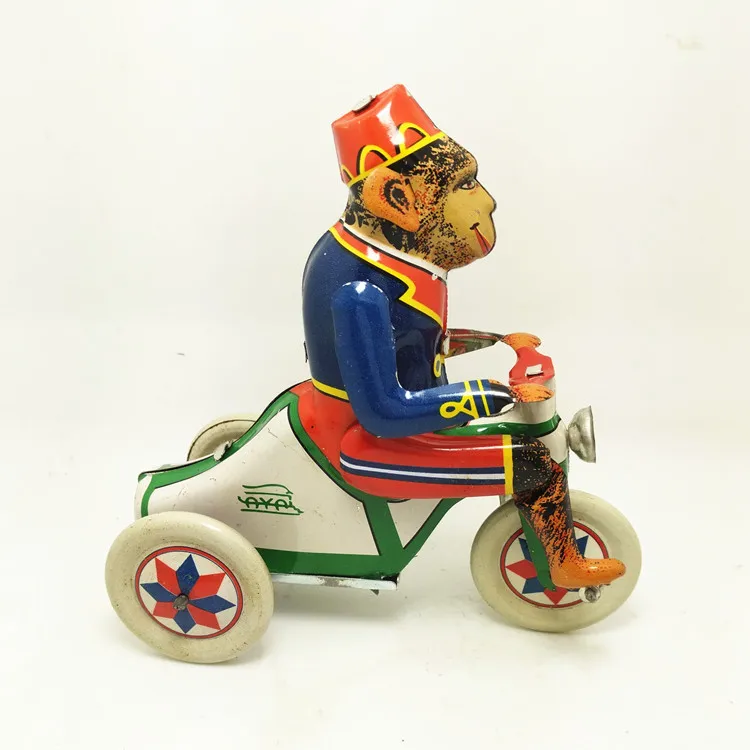 Взрослая Коллекция Ретро заводная игрушка металлическая Оловянная обезьяна катающаяся на трицикле механическая игрушка заводные игрушечные фигурки модель Детский Рождественский подарок