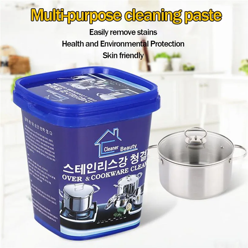 

500g Multi-purpose Stainless Steel cleaning paste Steel Cleaner Home Kitchen Rust Stains Cleaning Paste vclean spot #4JY8