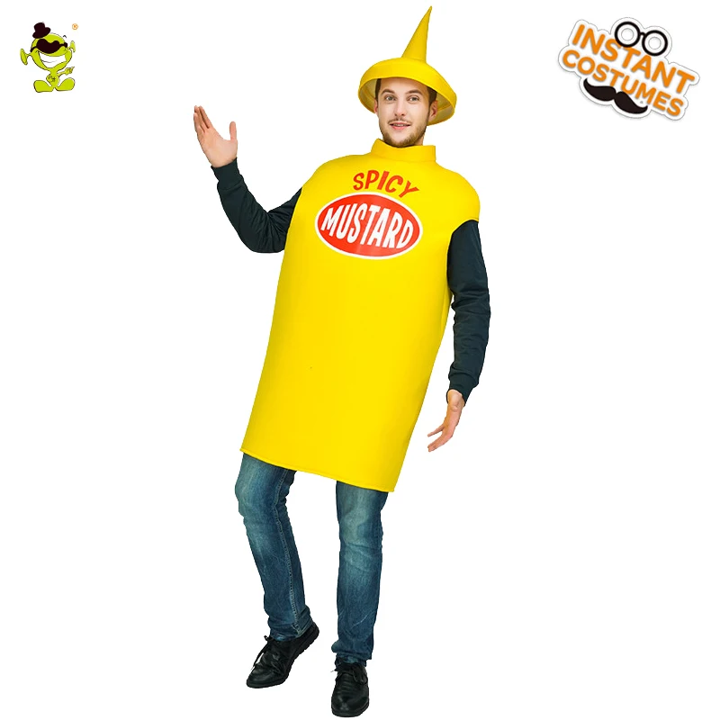 Popular New Men's Mustard Man Costume Yellow Color Fancy Dress Cosplay