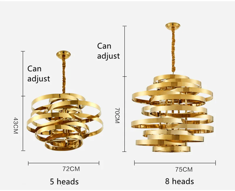 Золотое кольцо, торнадо, нержавеющая сталь, подвесные светильники, декоративный светильник, светильник для дома, лофт, подвесной светильник, промышленный светильник, avize