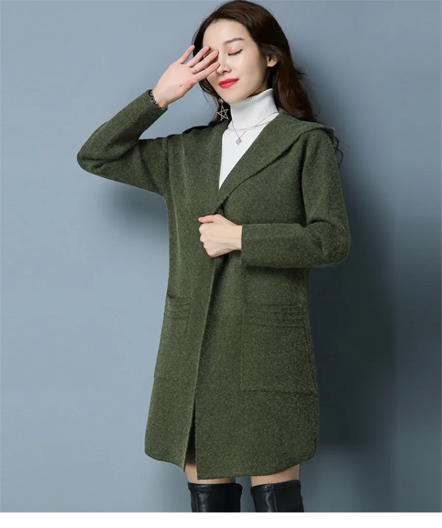 Новая мода Досуг Женская вязанная куртка весна осень тонкое пальто ...