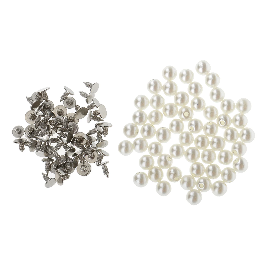 100 Sets Screw Plastic Pearl Stud Leathercraft Rivets For DIY Dress Jeans Clothing Decor 6mm 10mm