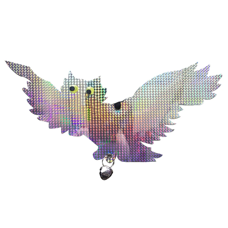 

Garden Laser Reflective Fake Owl Supplies Hanging Reflective Owl Scarecrow Scares Bird Pigeons Woodpecker Repellent Birds
