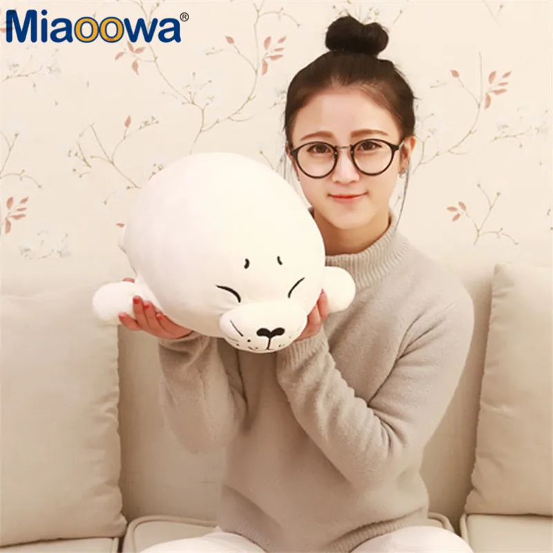 Miaoowa 1pc 80/100cm Big Lovely Soft Seal Plush Toy Elastic Marine Animal Plush Stuffed Pillow Creative Kids Birthday Gift Doll
