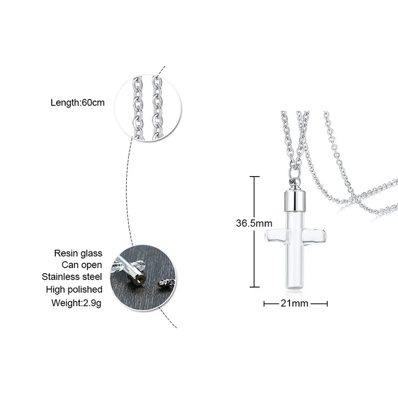 Крест Распятие час стекло урны мужчины ожерелье для кремации флакон стекло пепельница Мемориал дропшиппинг