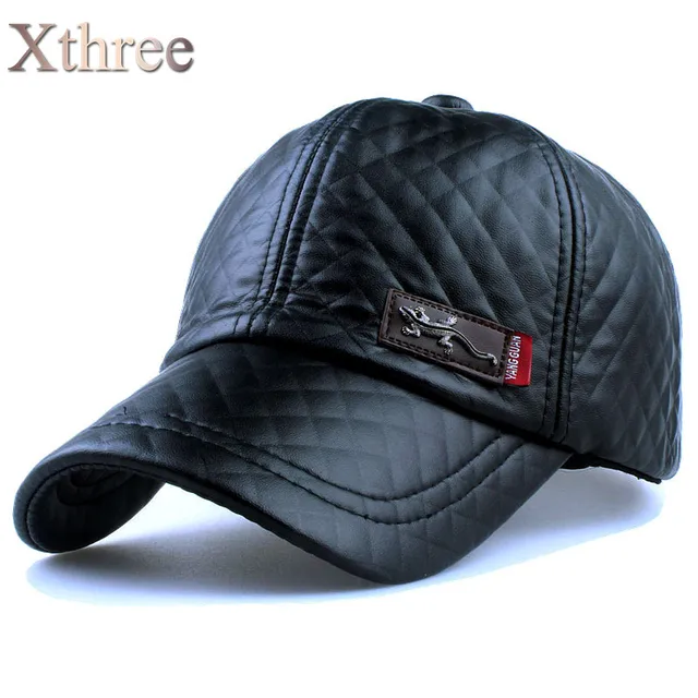 Xthree Новая мода высокого качества искусственная кожа Cap осень зима hat повседневная snapback бейсболка мужчины женщины шляпа оптовая