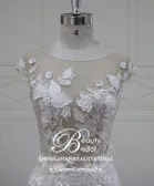 Винтажные женские платья свадебное платье ручной работы Цветы Королевский поезд аппликации кружевное свадебное платье Vestido de Noiva XF16148
