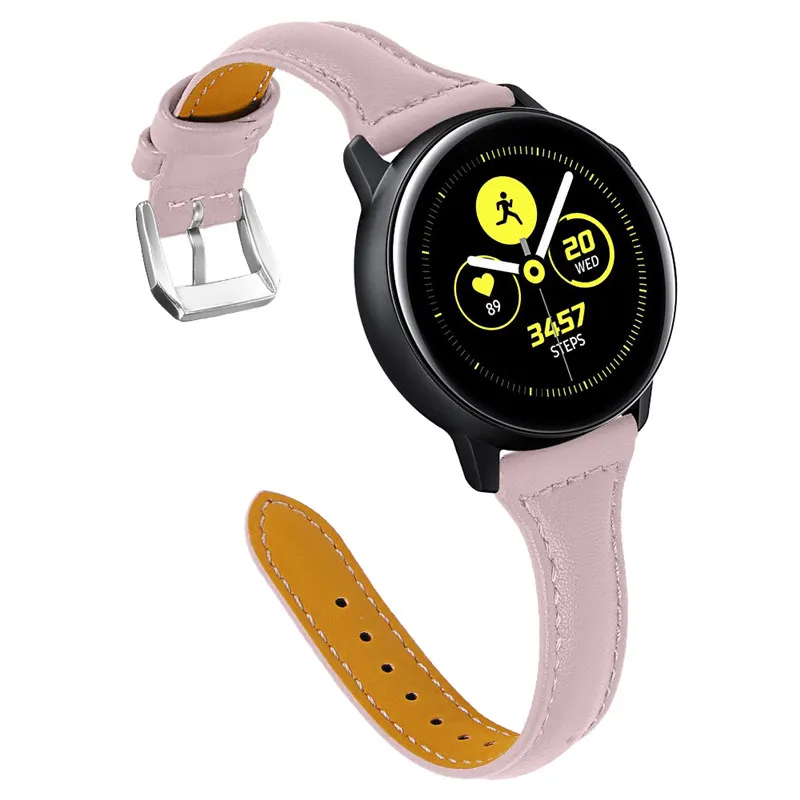 Кожаный ремешок для samsung Galaxy Watch Active/Active 2 Galaxy Watch 42 мм gear Sport 20 мм тонкий ремешок из натуральной кожи