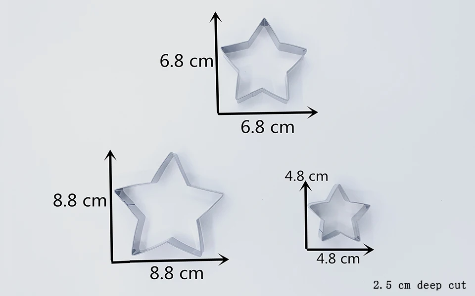 KENIAO Пятиконечная звезда- 3 предметов Резак для печенья- Печенье / Помадка / Кондитерские изделия / Хлеборезки- Нержавеющая сталь
