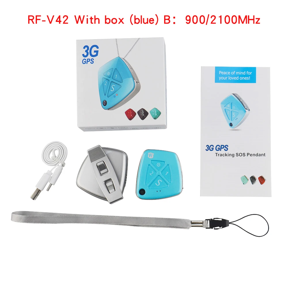 Высокое качество Мини Размер 3G WCDMA персональные дети gps трекер RF-V42 SOS Будильник Говорящие часы гео-забор История воспроизведения пути - Цвет: With box(blue) B