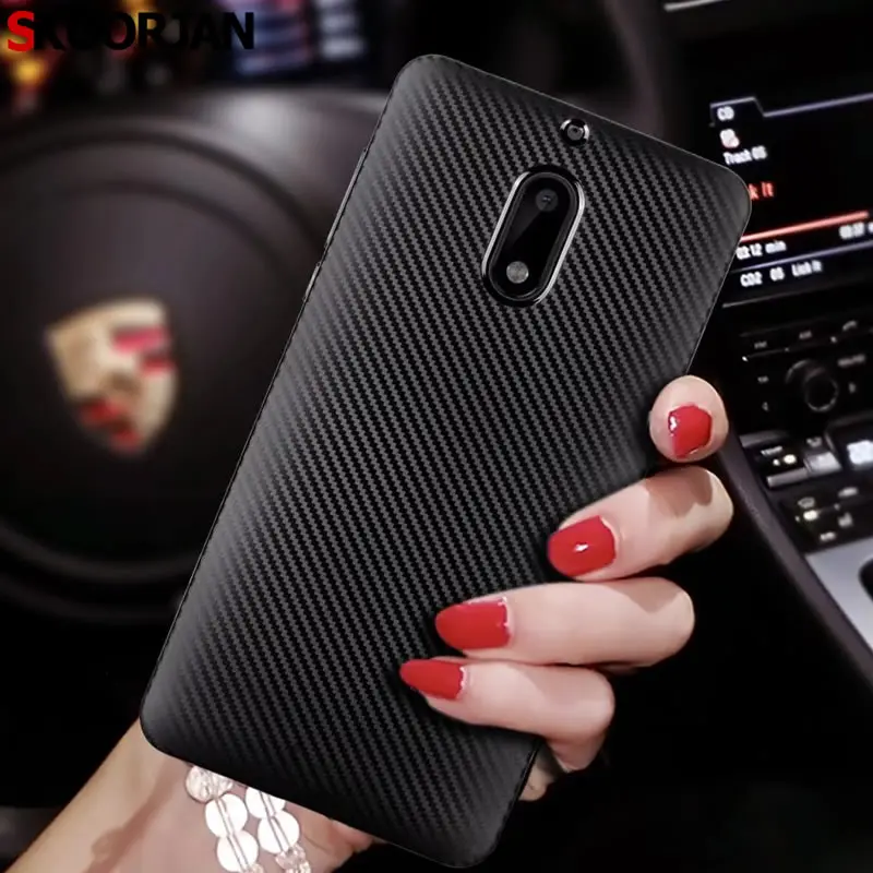 Для Coque Nokia 6 Чехол Мода красочные Панцири углерода Волокно мягкий силиконовый