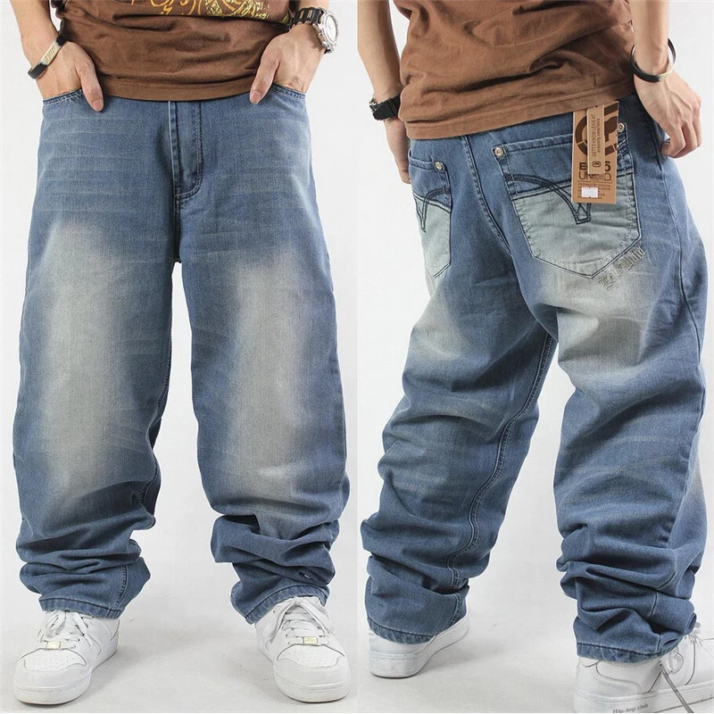 Harem Style Big Yards Jeans Male New Hip Hop Baggy Jeans Hip Loose Straight Jeans Pants Casual Pants Long Jeans