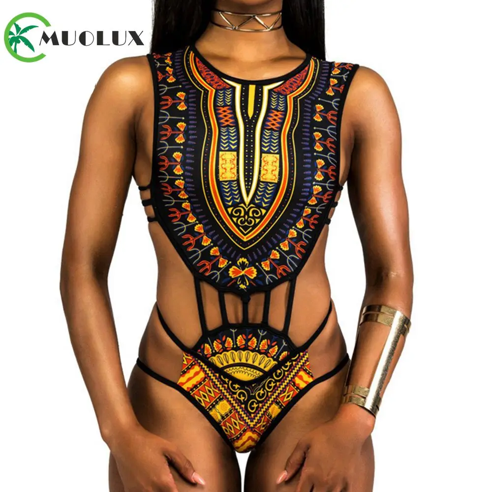 

MUOLUX 2019 High Waist Swimwear New South African One Piece Bathing Suit Women High Cut Swimsuit Brazilian Sexy Cut Out Monokini