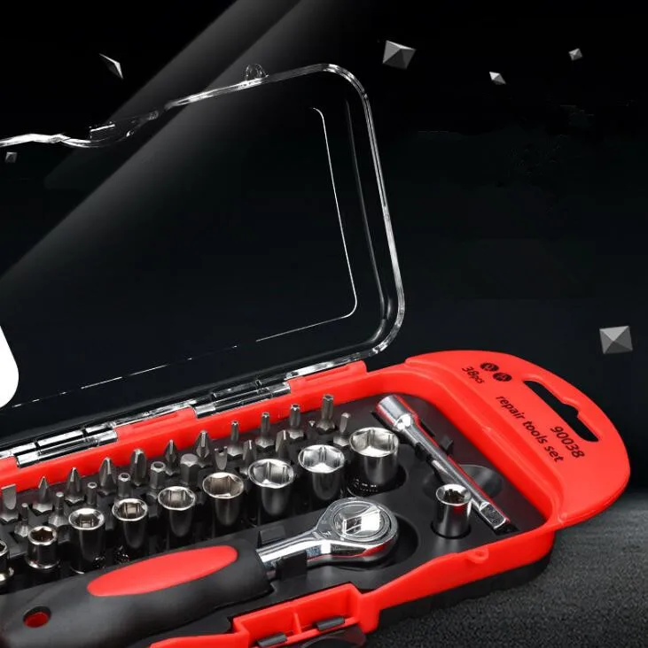

38pcs Multi-function Home Toolkit combination suit car-carried box handtool combination maintenance Auto repair tools