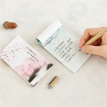 

60 Sheets Sticky Note Daily Message Memo Pad Stationery Scrap Booking Pad Memo Beautiful Scene Office School Paper Chinese Style